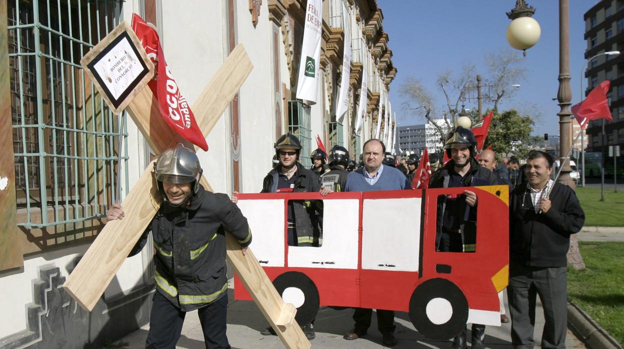 Manifestación de los bomberos del Consorcio