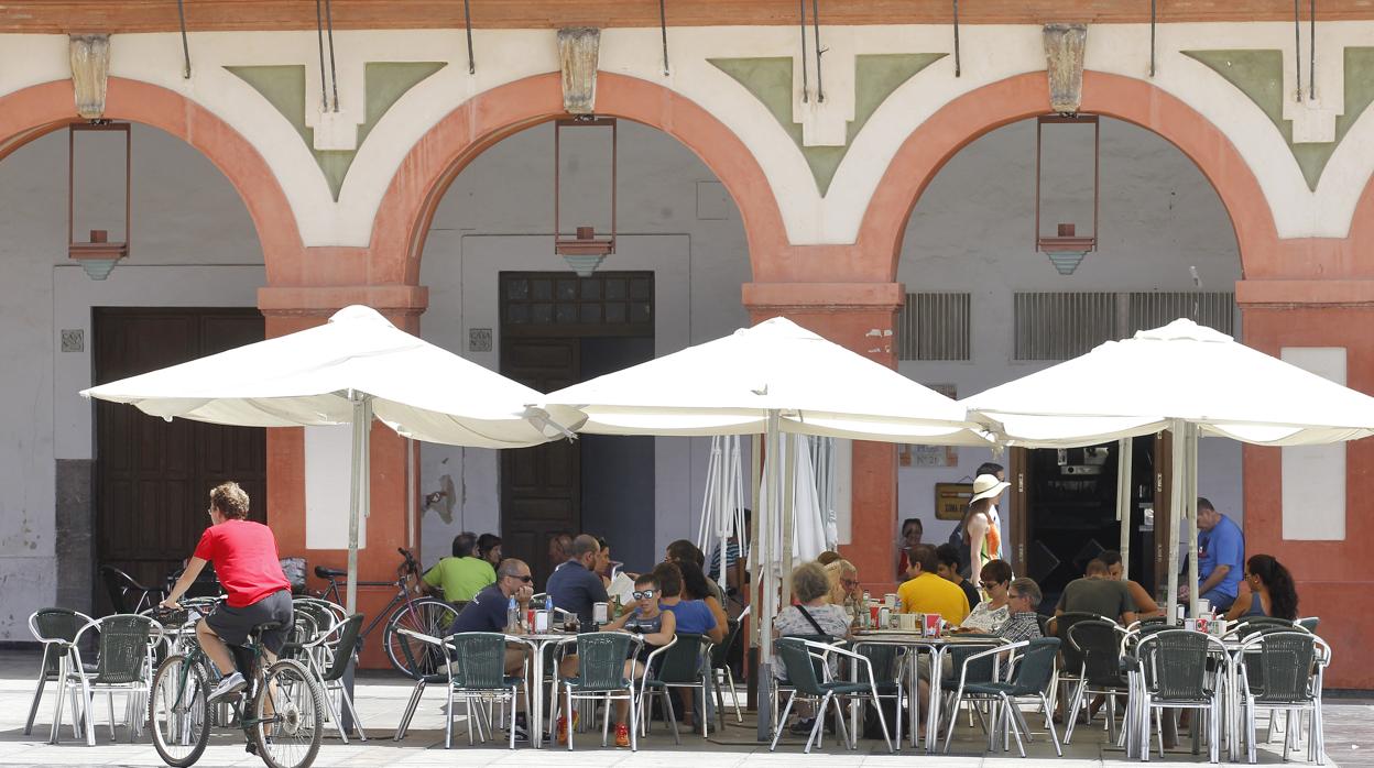 Veladores en la Plaza de la Corredera