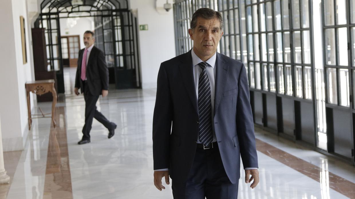 El presidente del Tribunal Superior de Justicia de Andalucía, Lorenzo del Río en una visita institucional al Parlamento andaluz en junio de 2018