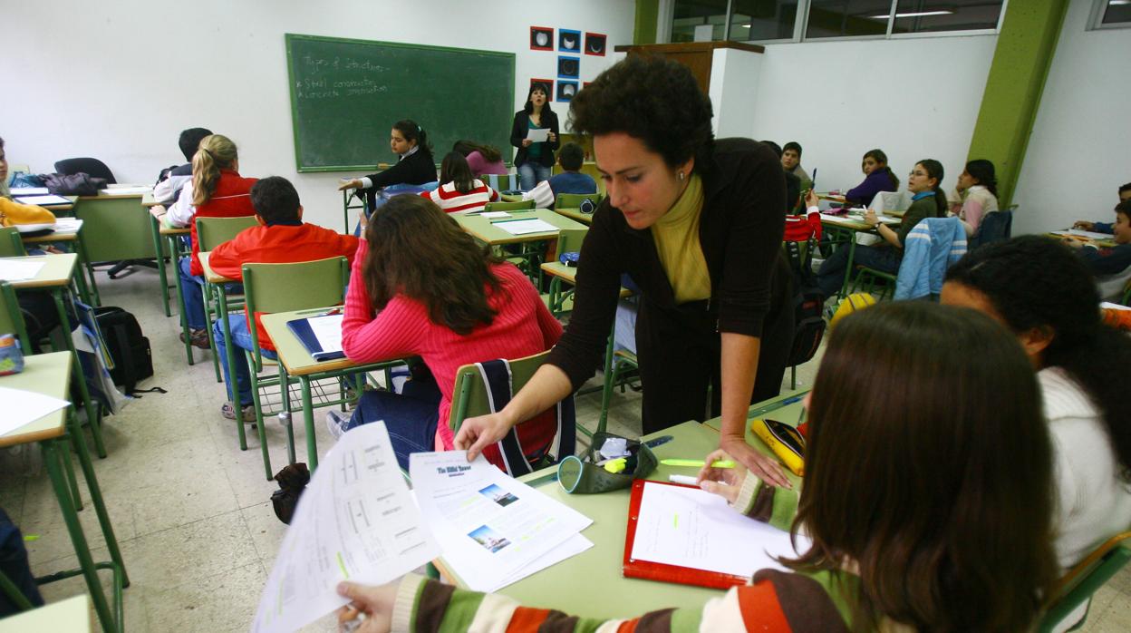 Alumnos en el aula de un instituto de Córdoba