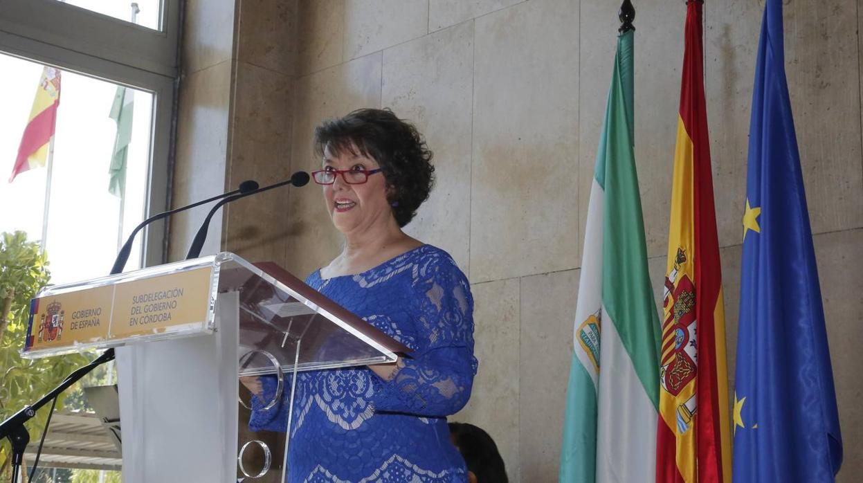La subdelegada del Gobierno, Rafaela Valenzuela, interviene durante un acto