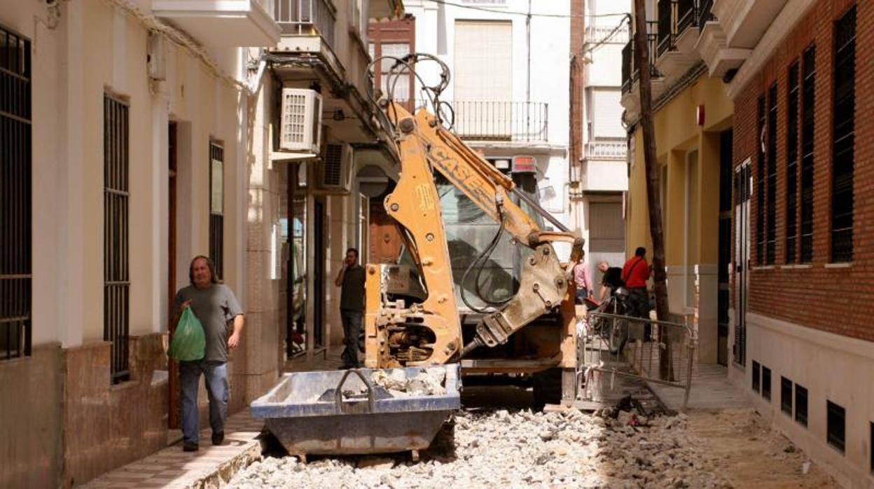 Trabajos de arreglo de una calle