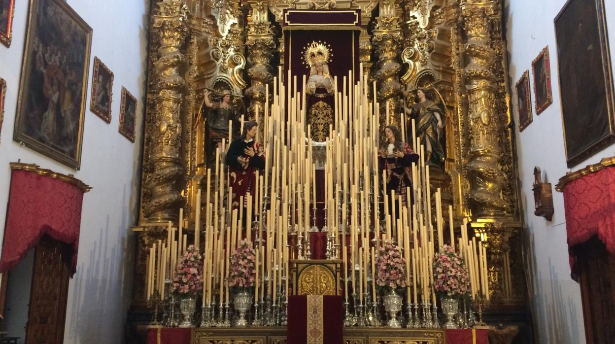 Altar de cultos de María Santísima de la Caridad en San Andrés