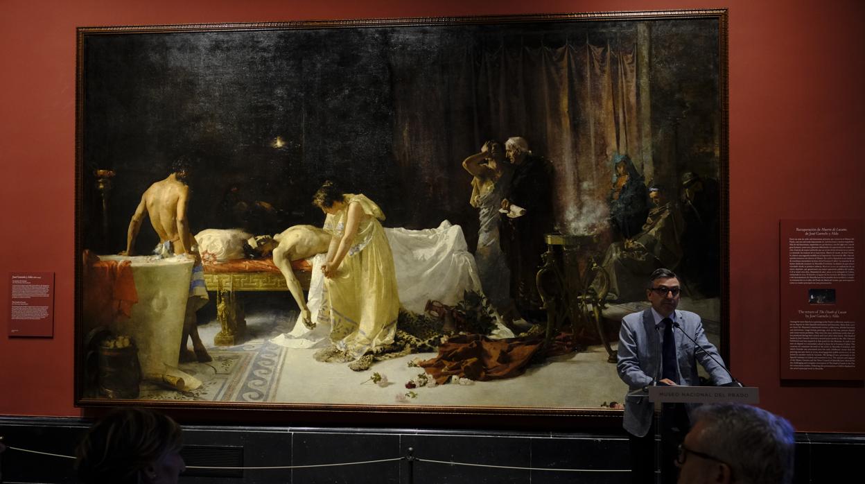 «La muerte de Lucano, cuadro de José Garnelo restaurado por el Museo del Prado a instancias del Ayuntamiento de Montilla