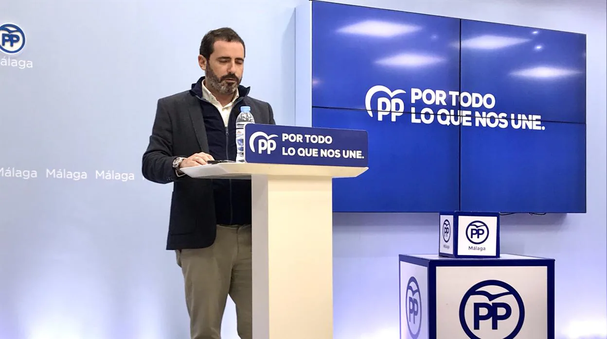 José Ramón Carmona en la sede del PP de Málaga este miércoles