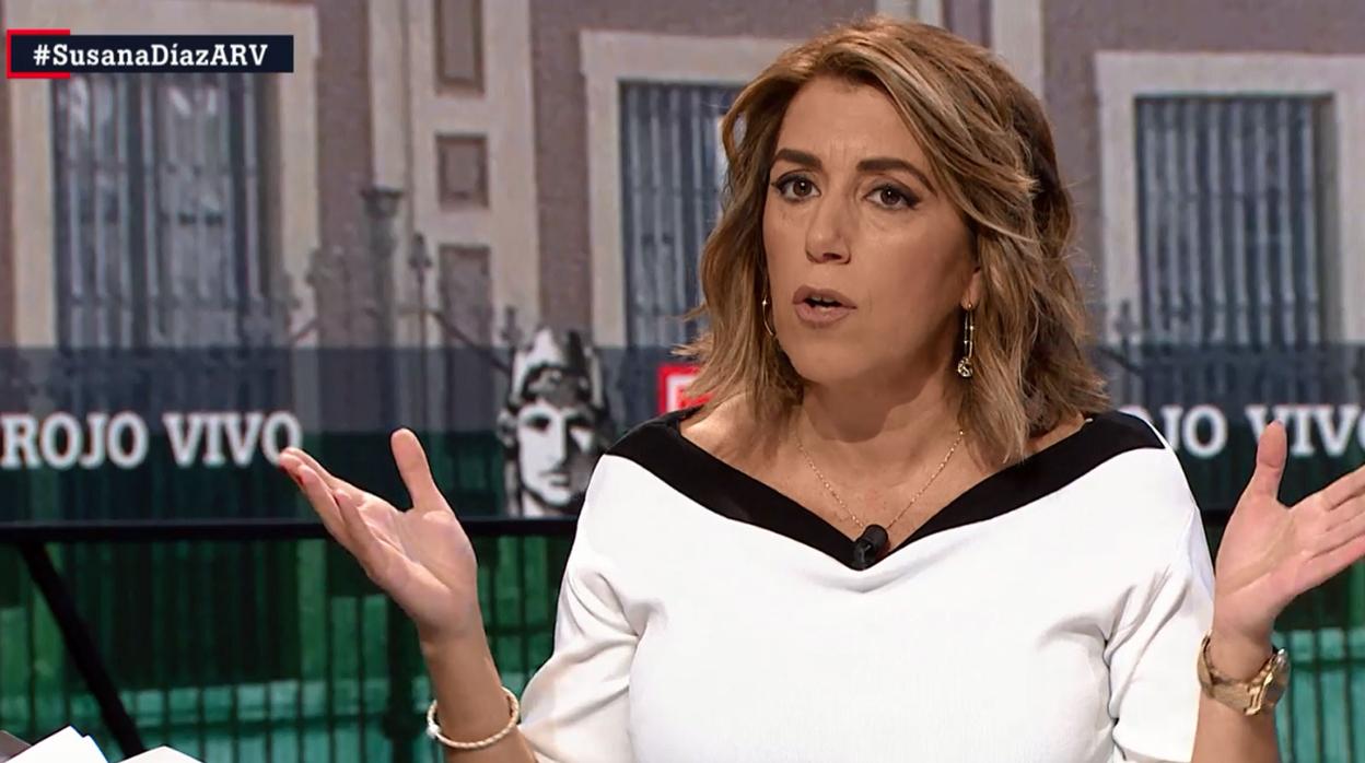 La secretaria del PSOE andaluz y expresidenta de la Junta de Andalucía, ayer en el programa «Al Rojo Vivo» de la Sexta