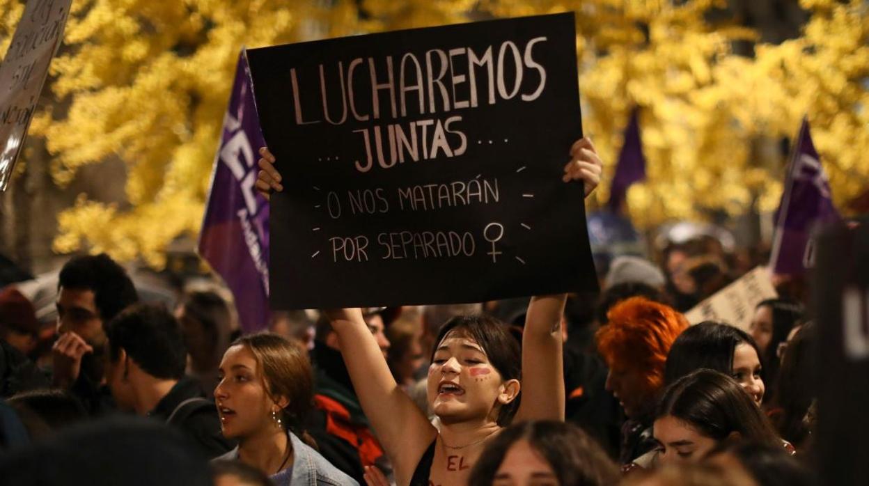 Imagen de la manifestación contra la violencia machista de Granada