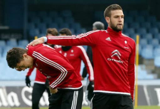 David Goldar en un entrenamiento cuando jugaba en el Celta de Vigo