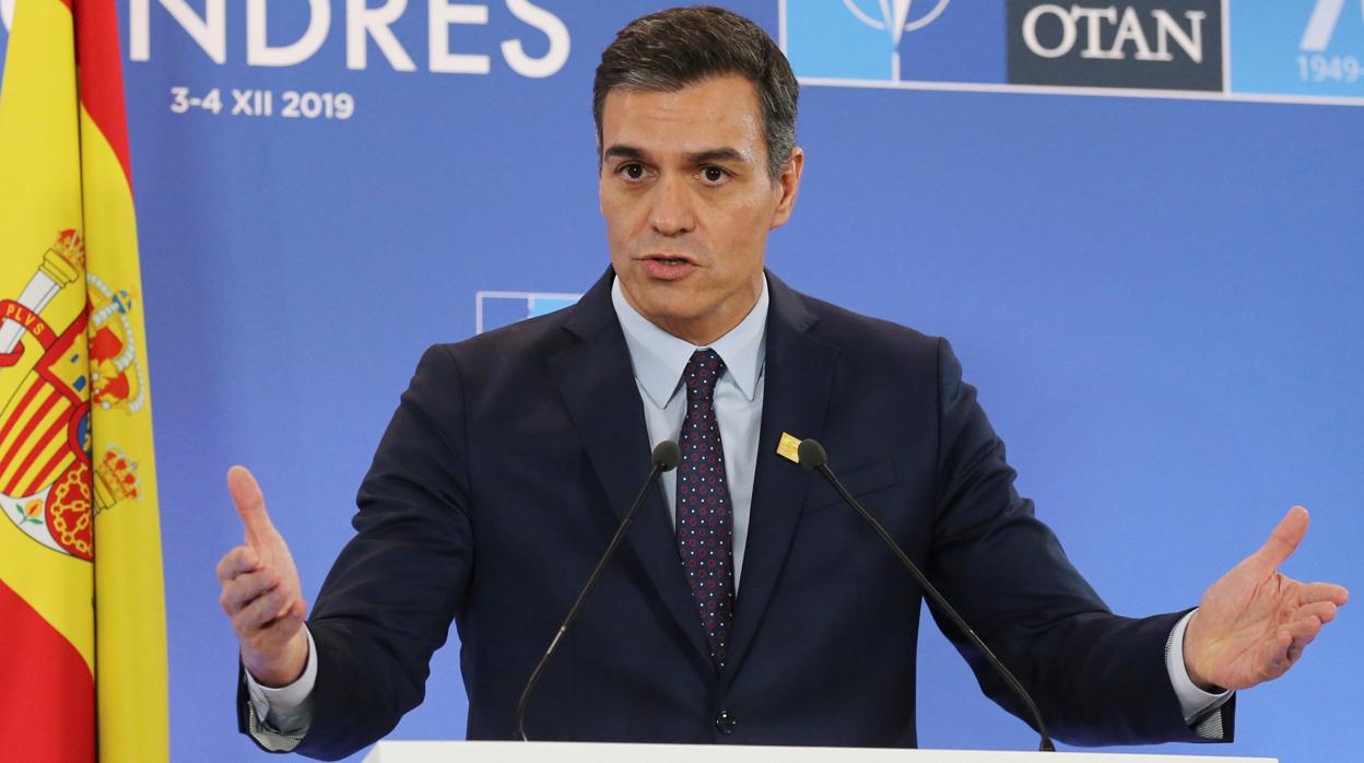 Pedro Sánchez, comparece ante los medios de comunicación, con motivo de la celebración de la cumbre de la OTAN