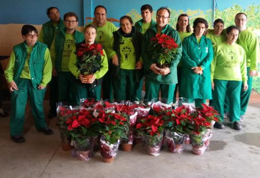 Los jóvenes que trabajan en el vivero de Acopinb