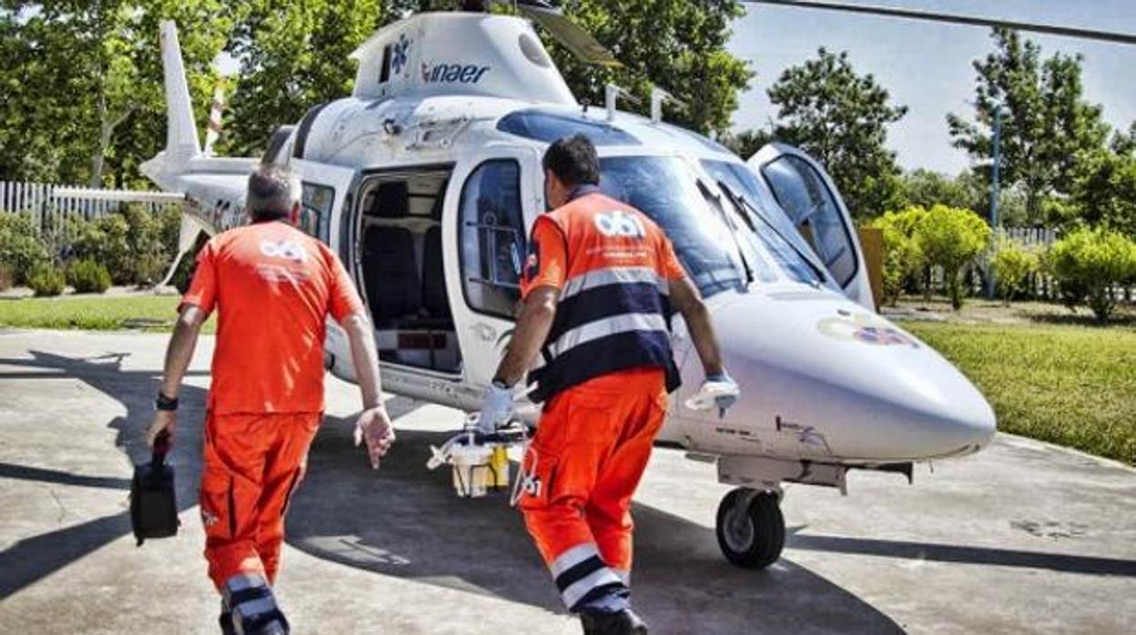 El ciclista ha sido trasladado en helicóptero