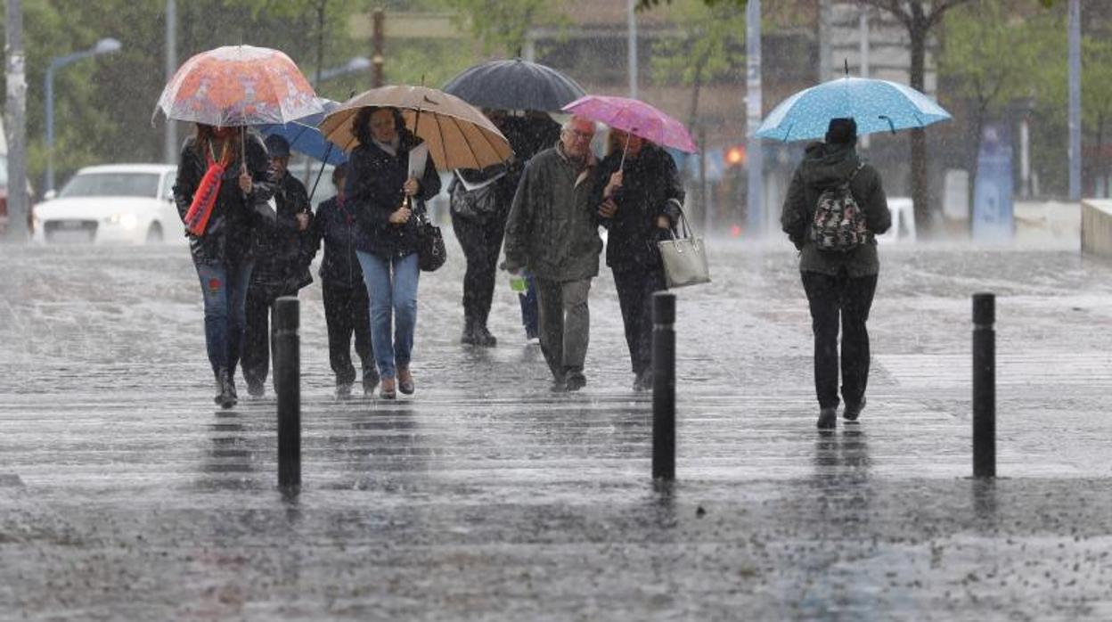 Una jornada de lluvia en Córdoba