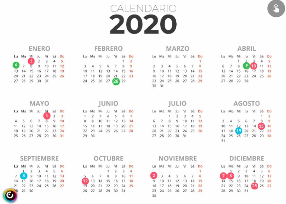 El calendario laboral de 2020 en Málaga tiene catorce días festivos