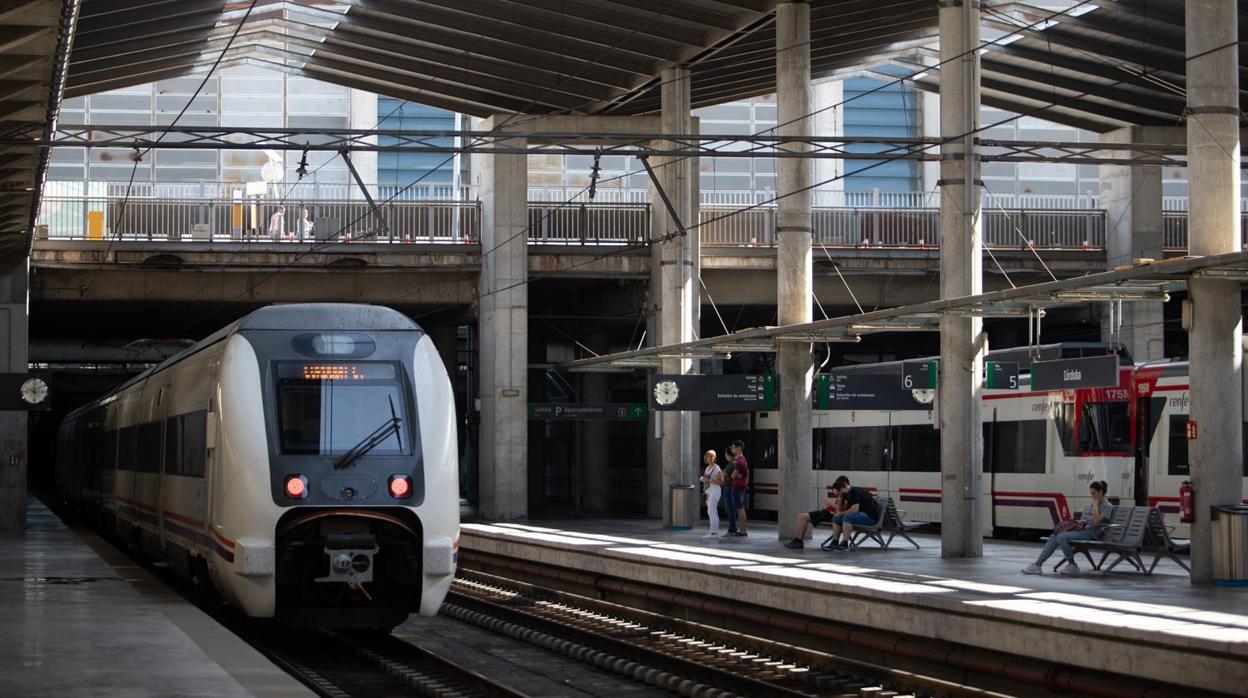 Trenes apeados en las vías de la estación de Renfe en Córdoba