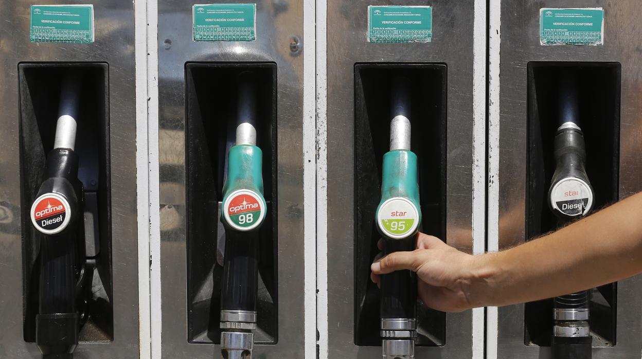 Surtidores en una gasolinera de la ciudad de Córdoba