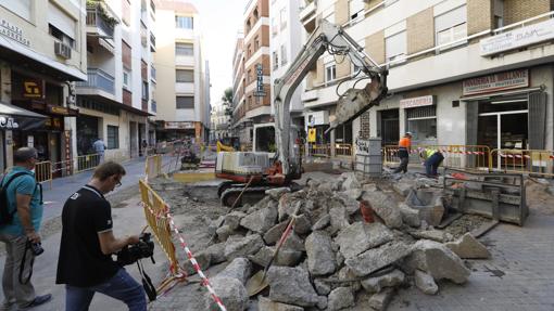 Imagen de archivo de las obras en la plaza Aladreros