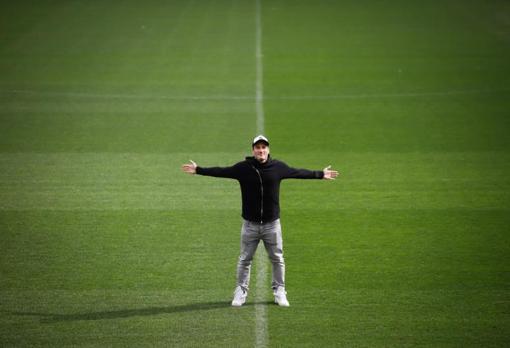 Federico Piovaccari en el estadio de El Arcágel