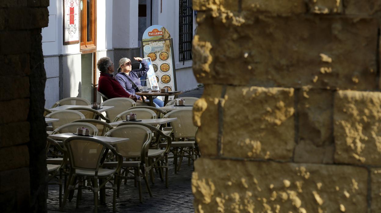 Terraza de un establecimiento de hostelería del Casco