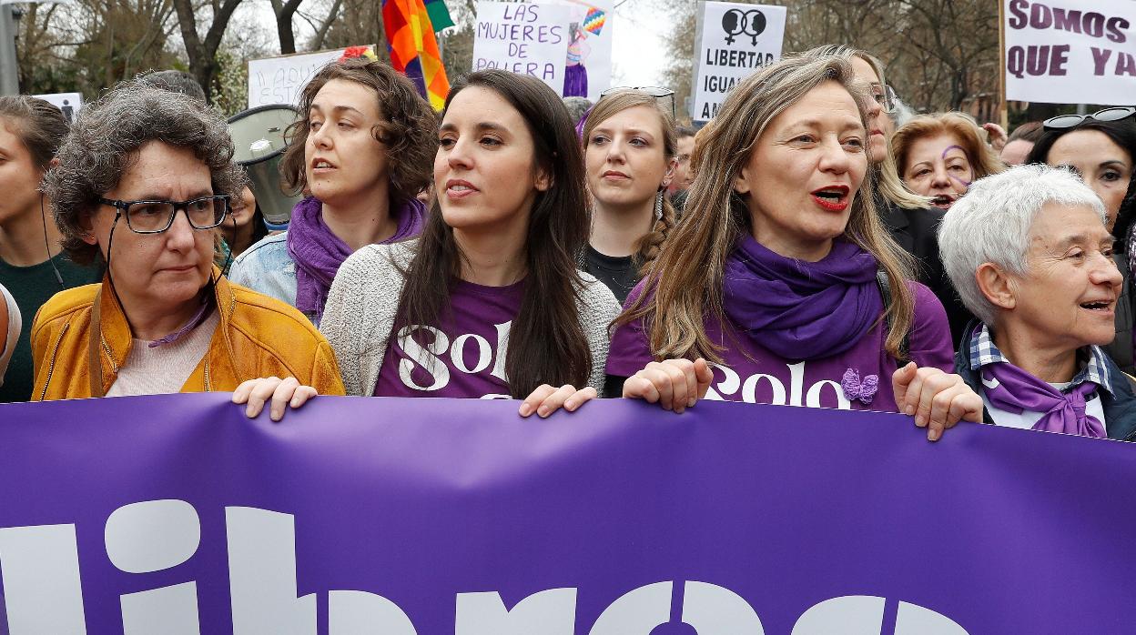 Irene Montero en la manifestación del 8 de marzo