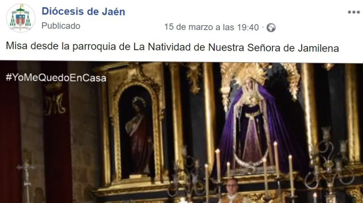 La parroquia de la Natividad de Jamilena retransmite la Eucarísta