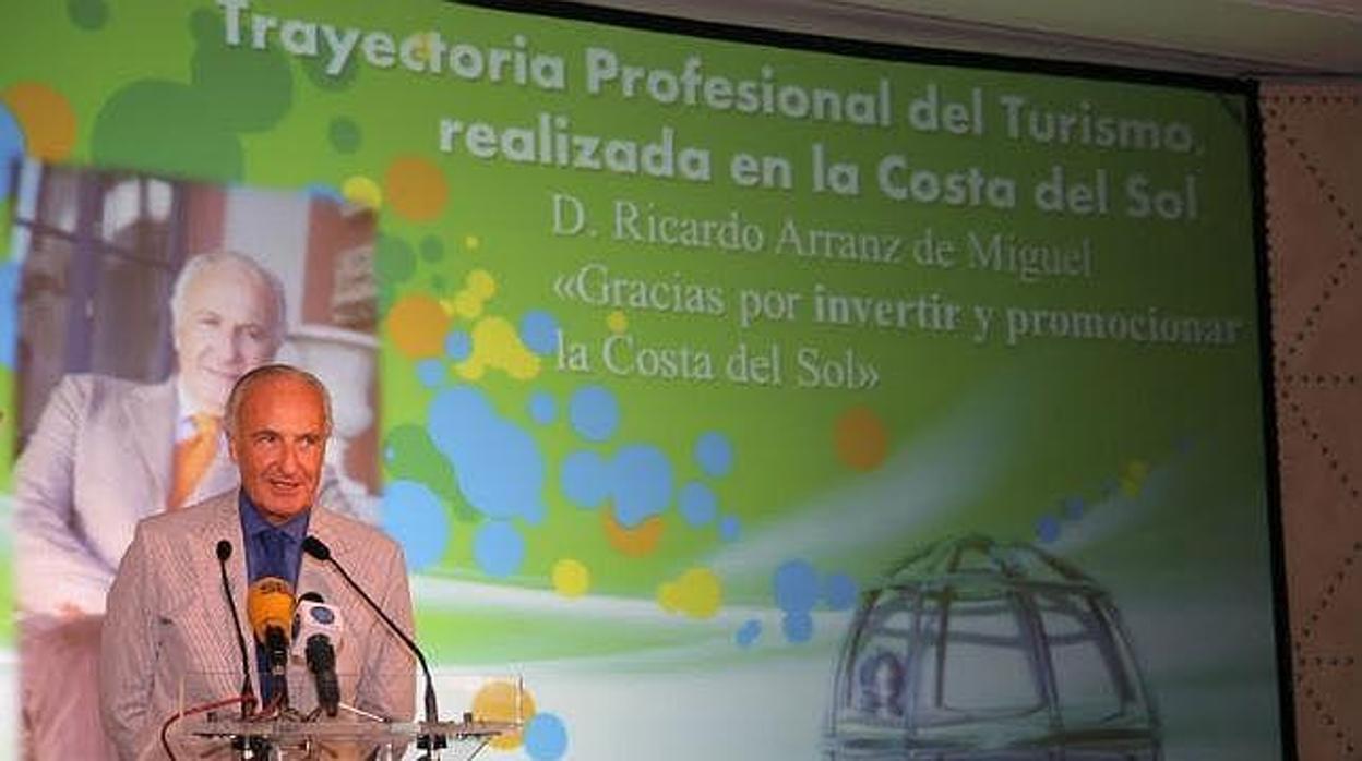 Ricardo Arranz en un recogida de premios de la Asociación de Hoteleros de la Costa del Sol