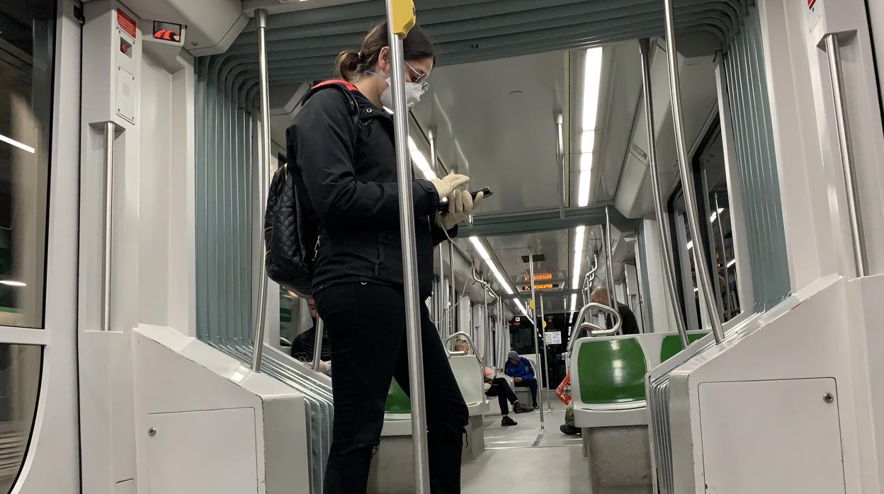 Imagen del Metro de Sevilla durante la pandemia del coronavirus