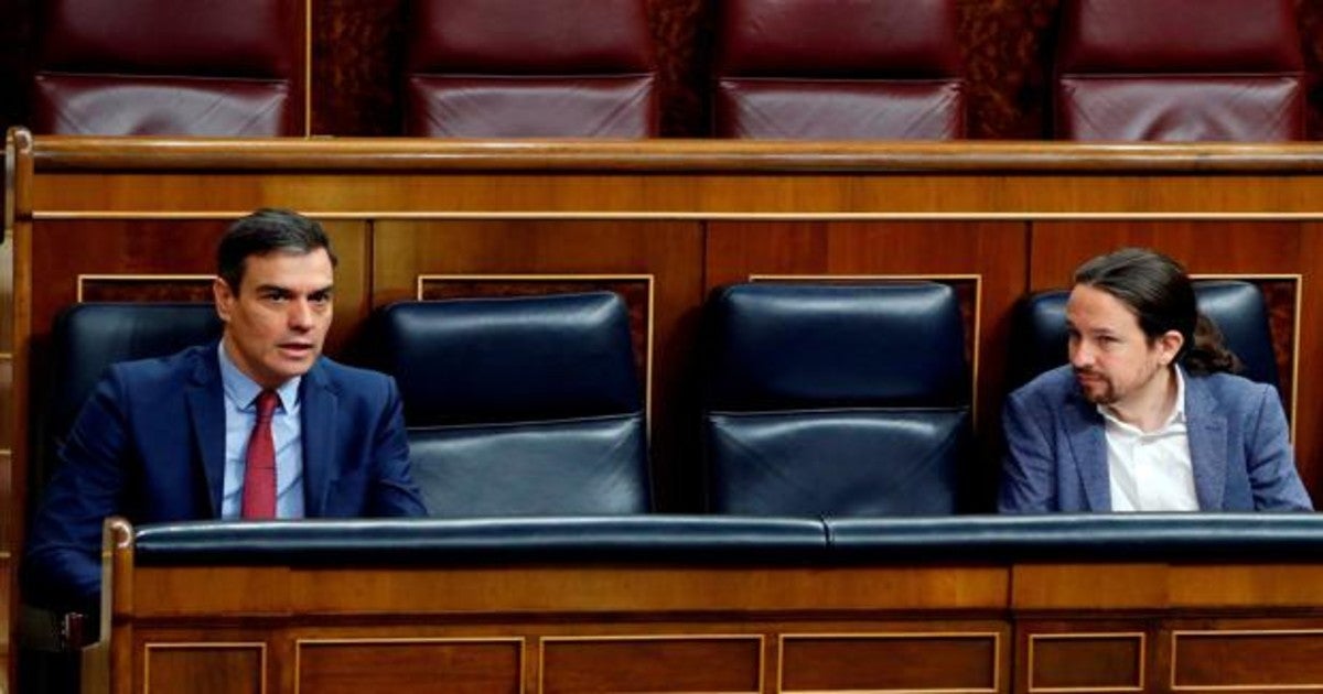 Pedro Sánchez y Pablo Iglesias en el Congresos de los Diputados el pasado jueves