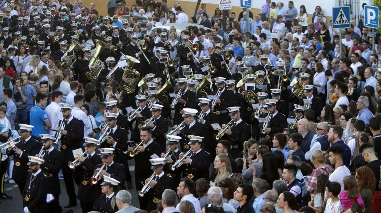 La banda del Cristo de Gracia durante el Martes Santo de 2019