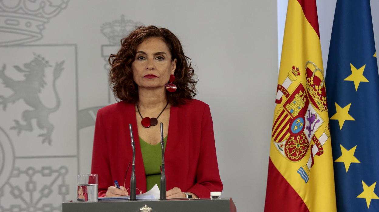 La ministra portavoz del Gobierno, María Jesús Montero, en una comparecencia