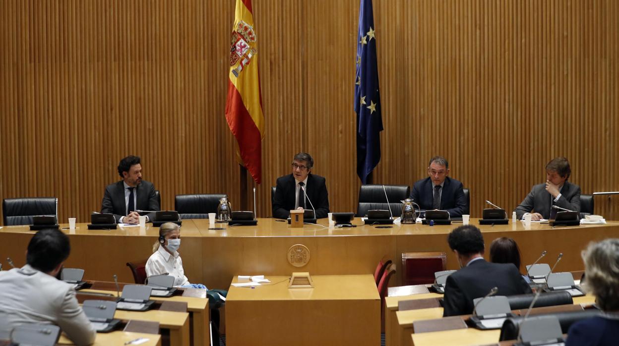 Patxi López, en la presidencia de la comisión para la reconstrucción en Madrid