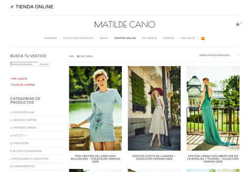 Imagen de la tienda on line de Matile Cano