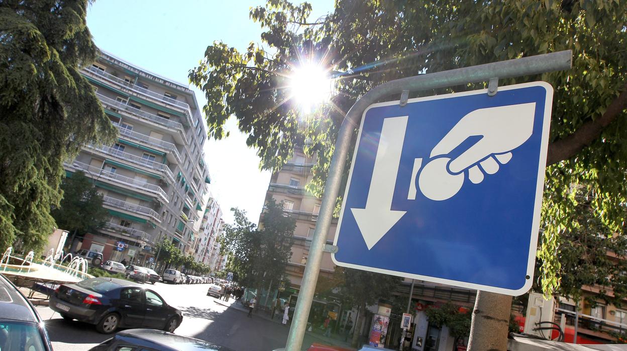 Cartel de la zona azul en Ciudad Jardín