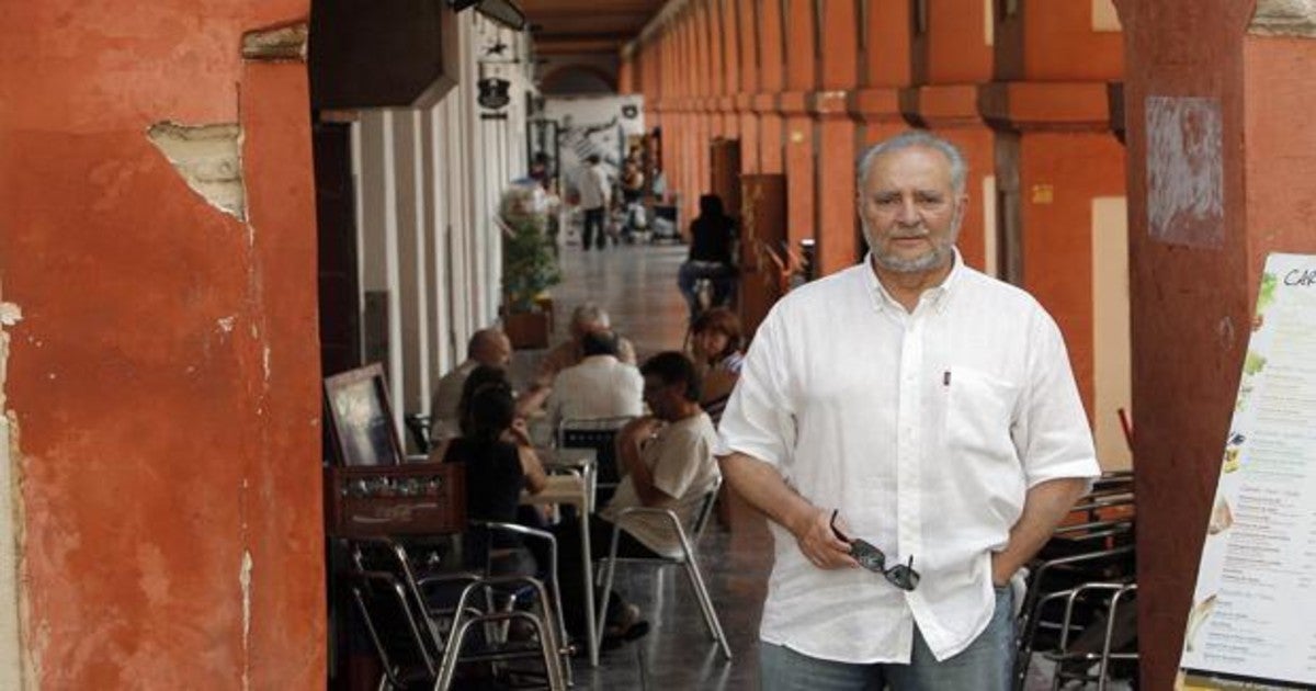 Julio Anguita, en la plaza de la Corredera