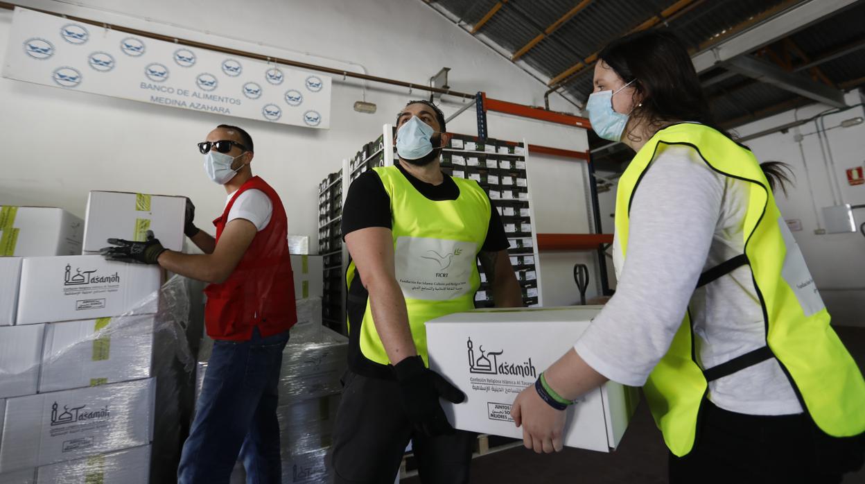 Reparto de la entrega de comida al Banco de Alimentos de Córdoba