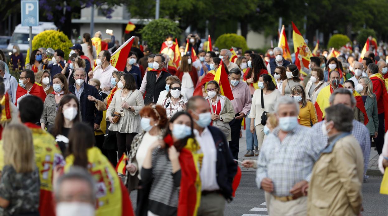 Imagen de la protesta contra el Gobierno central que tuvo lugar este domingo el Vial Norte