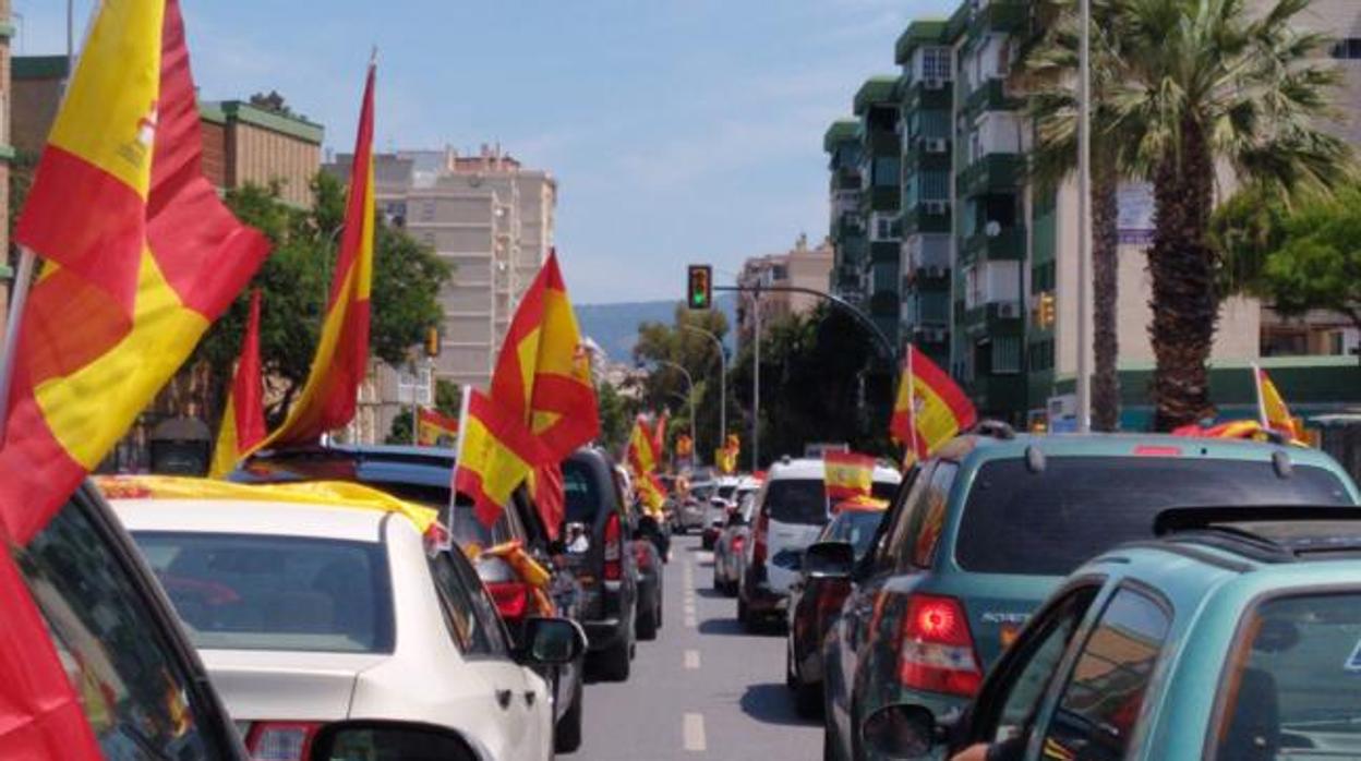 Imagen de la manifestación celebrada este sábado por el centro de las calles de la capital malagueña