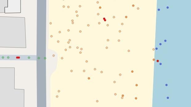¿Cómo funcionará el distanciamiento social por el coronavirus en las playas? Una simulación lo muestra en tiempo real