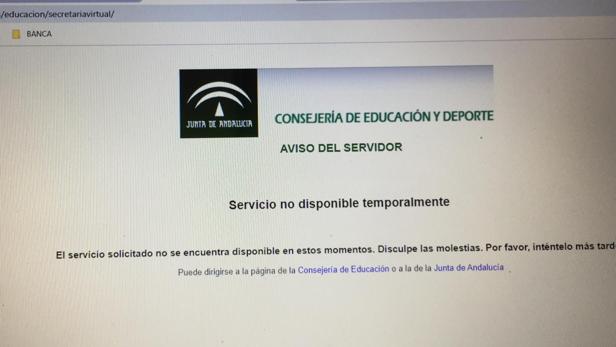 UGT denuncia que es imposible matricular a los hijos en Andalucía por una web que no es la adecuada