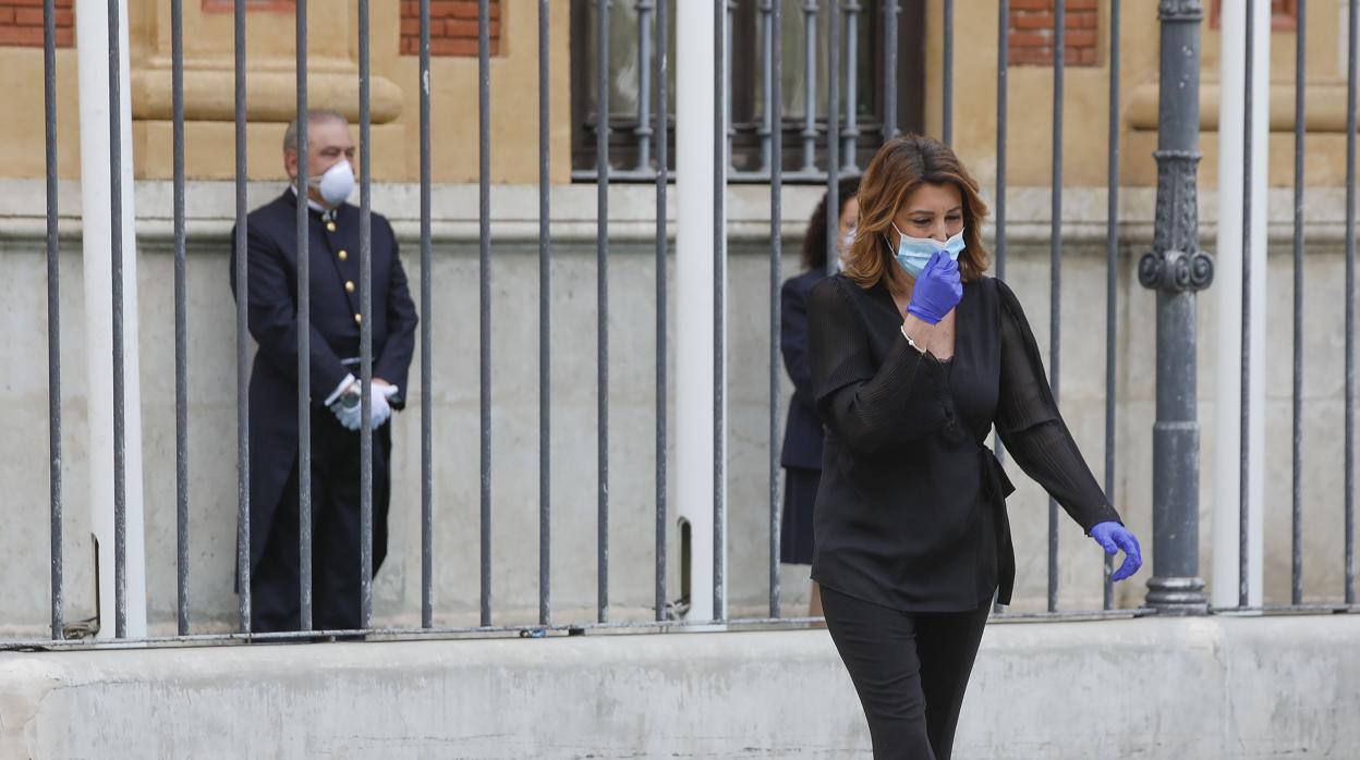 Susana Díaz, en un acto en el exterior del Palacio de San Telmo