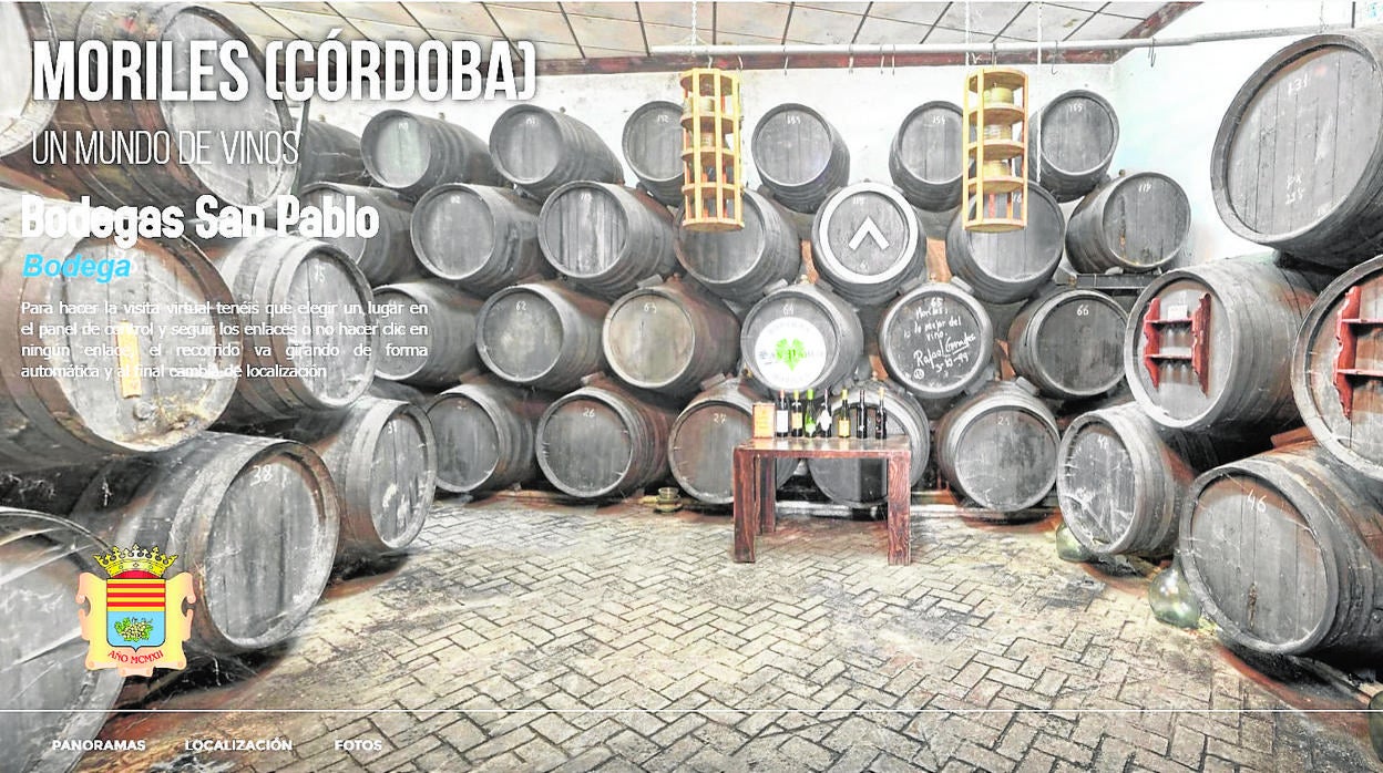 Interior de una bodega vista a través del recorrido virtual en 360 grados