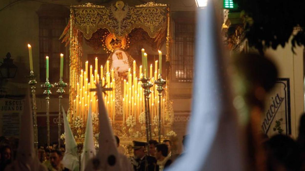 Virgen de las Lágrimas en su Desamparo durante la procesión del Miércoles Santo