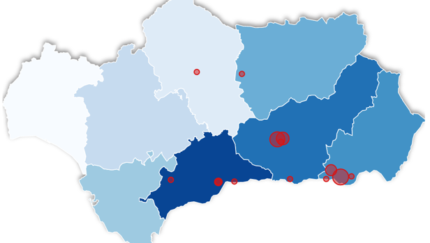 El mapa de los rebrotes de coronavirus en Andalucía: los pueblos en los que se localizan los 14 brotes activos