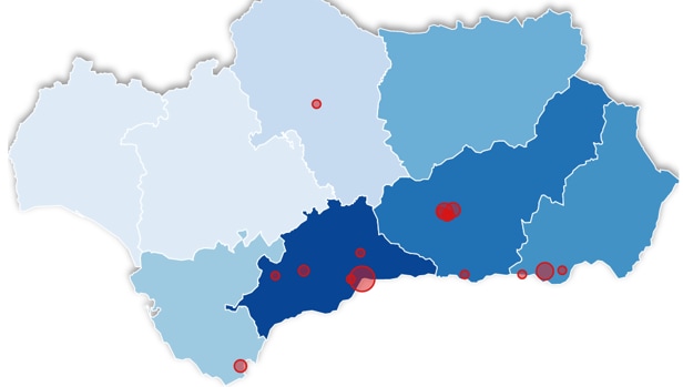 El mapa de los rebrotes de coronavirus en Andalucía: los pueblos en los que se localizan los 14 brotes activos