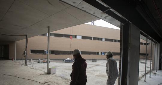 Obras en el nuevo colegio Turruñuelos en enero pasado