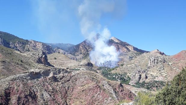 Declarado un incendio forestal en la localidad jiennense de Hinojares