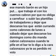 Uno de los comentarios con insultos