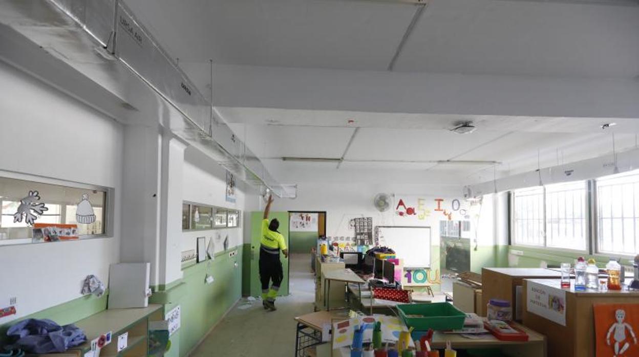 Obras en un colegio de Córdoba, en una imagen de archivo