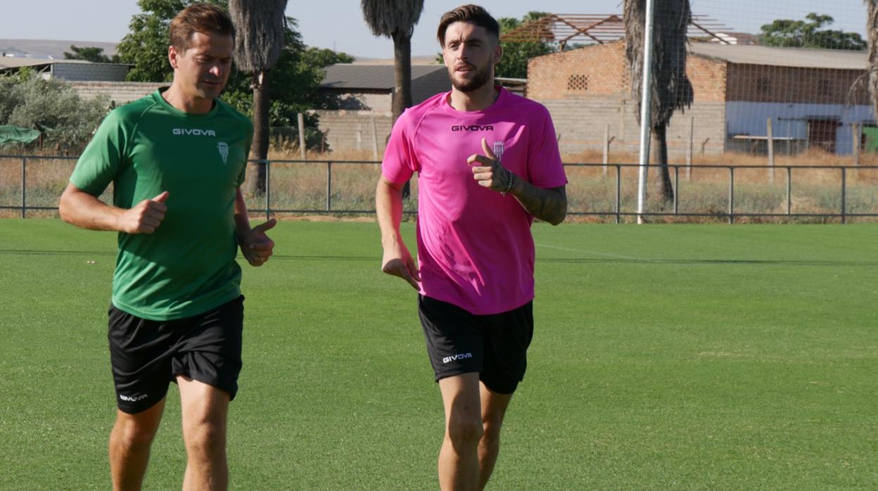 Samu Delgado ejercitándose en la Ciudad Deportiva junto a Victor Salas