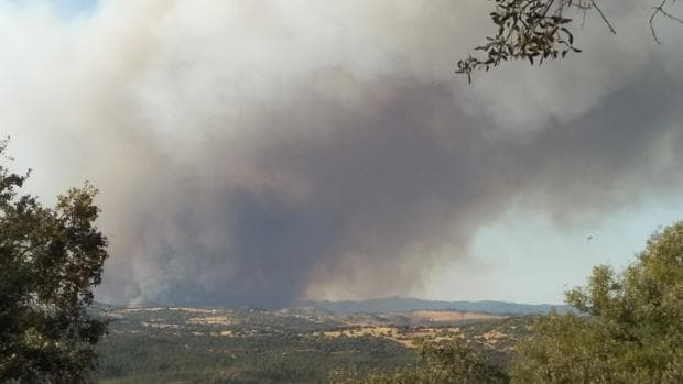 Incendio forestal en la Sierra de Huelva: 200 vecinos son evacuados por el fuego en Almonaster La Real