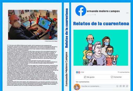 Portada y contraportada del libro «Relatos de la cuarentena»